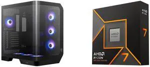 Computer Case CPU Combo -  MSI MAG PANO 120R PZ Bundle with  AMD 100-100001404WOF