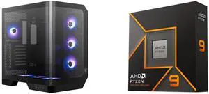 Computer Case CPU Combo -  MSI MAG PANO 120R PZ Bundle with  AMD 100-100001277WOF