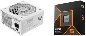 PSU CPU Combo -  ASUS TUF-GAMING-1000G-WHITE Bundle with  AMD 100-100001405WOF