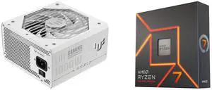 PSU CPU Combo -  ASUS TUF-GAMING-1000G-WHITE Bundle with  AMD 100-100000591WOF