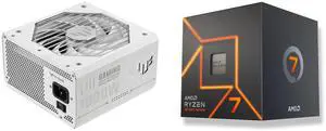 PSU CPU Combo -  ASUS TUF-GAMING-1000G-WHITE Bundle with  AMD 100-100000592BOX