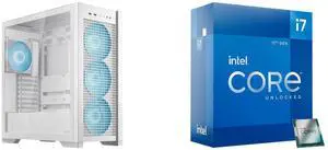 Computer Case CPU Combo -  ASUS GT302/ARGB FANS/WHT// Bundle with  Intel BX8071512700K
