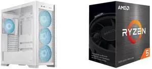 Computer Case CPU Combo -  ASUS GT302/ARGB FANS/WHT// Bundle with  AMD 100-100000457BOX