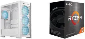 Computer Case CPU Combo -  ASUS GT302/ARGB FANS/WHT// Bundle with  AMD 100-100001585BOX