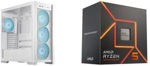 Computer Case CPU Combo -  ASUS GT302/ARGB FANS/WHT// Bundle with  AMD 100-100001015BOX