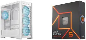 Computer Case CPU Combo -  ASUS GT302/ARGB FANS/WHT// Bundle with  AMD 100-100000593WOF