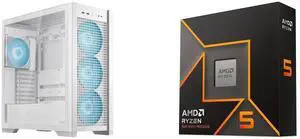 Computer Case CPU Combo -  ASUS GT302/ARGB FANS/WHT// Bundle with  AMD 100-100001405WOF