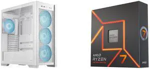 Computer Case CPU Combo -  ASUS GT302/ARGB FANS/WHT// Bundle with  AMD 100-100000591WOF