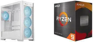 Computer Case CPU Combo -  ASUS GT302/ARGB FANS/WHT// Bundle with  AMD 100-100001581WOF