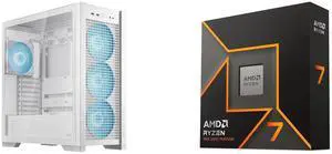 Computer Case CPU Combo -  ASUS GT302/ARGB FANS/WHT// Bundle with  AMD 100-100001404WOF