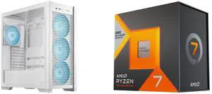 Computer Case CPU Combo -  ASUS GT302/ARGB FANS/WHT// Bundle with  AMD Ryzen 7 7800X3D