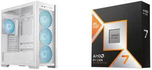 Computer Case CPU Combo -  ASUS GT302/ARGB FANS/WHT// Bundle with  AMD 100-100001084WOF