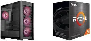 Computer Case CPU Combo -  ASUS GT302/ARGB FANS/BLK// Bundle with  AMD 100-100000457BOX