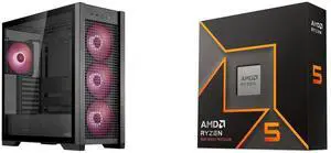 Computer Case CPU Combo -  ASUS GT302/ARGB FANS/BLK// Bundle with  AMD 100-100001405WOF