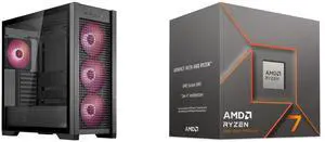 Computer Case CPU Combo -  ASUS GT302/ARGB FANS/BLK// Bundle with  AMD 100-100001590BOX
