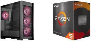 Computer Case CPU Combo -  ASUS GT302/ARGB FANS/BLK// Bundle with  AMD 100-100001581WOF
