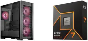 Computer Case CPU Combo -  ASUS GT302/ARGB FANS/BLK// Bundle with  AMD 100-100001404WOF