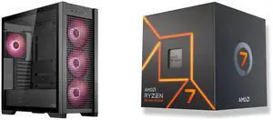 Computer Case CPU Combo -  ASUS GT302/ARGB FANS/BLK// Bundle with  AMD 100-100000592BOX