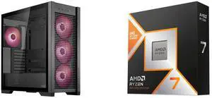 Computer Case CPU Combo -  ASUS GT302/ARGB FANS/BLK// Bundle with  AMD 100-100001084WOF