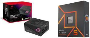 PSU CPU Combo -  ASUS ROG-STRIX-750G-AURA-GAMING Bundle with  AMD 100-100000593WOF