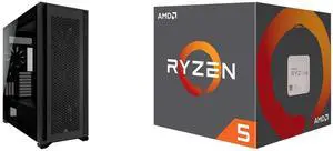 Computer Case CPU Combo -  Corsair CC-9011218-WW Bundle with  AMD 100-100000644BOX