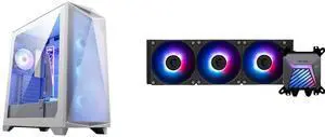 Computer Case CPU Cooler Combo -  MSI MPG GUNGNIR 300R AIRFLOW WHITE Bundle with  MSI MAG CORELIQUID A15 360