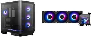 Computer Case CPU Cooler Combo -  MSI MAG PANO 120R PZ Bundle with  MSI MAG CORELIQUID A15 360