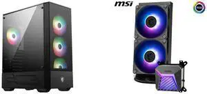 Computer Case CPU Cooler Combo -  MSI MAG FORGE 112R Bundle with  MSI MAG CORELIQUID A15 240