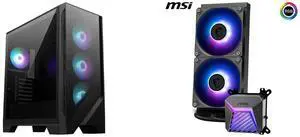 Computer Case CPU Cooler Combo -  MSI MAG FORGE 321R AIRFLOW Bundle with  MSI MAG CORELIQUID A15 240