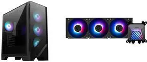 Computer Case CPU Cooler Combo -  MSI MAG FORGE 321R AIRFLOW Bundle with  MSI MAG CORELIQUID A15 360