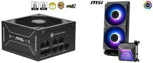PSU CPU Cooler Combo -  MSI MAG A650GLS PCIE5 Bundle with  MSI MAG CORELIQUID A15 240