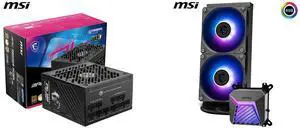 PSU CPU Cooler Combo - MSI MPG A1000GS PCIE5 Bundle with MSI MAG CORELIQUID A15 240 PSU CPU Cooler Combo - MSI MPG A1000GS PCIE5 Bundle with MSI MAG CORELIQUID A15 240