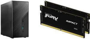 ASRock DESKMINI X600W/ USB4 Black Barebone System Kingston FURY Impact 64GB (2 x 32GB) 262-Pin DDR5 SO-DIMM DDR5 5600 (PC5 44800) Laptop Memory Model KF556S40IBK2-64