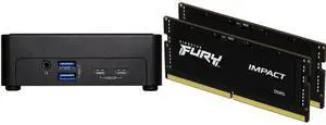 ASRock Industrial NUCS BOX-155H Slim Type Fanned Barebone Kingston FURY Impact 64GB (2 x 32GB) 262-Pin DDR5 SO-DIMM DDR5 5600 (PC5 44800) Laptop Memory Model KF556S40IBK2-64