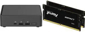 ASUS NUC 15 Pro RNUC15CRKU70000U Black Barebone System w/ Intel Ultra 7 255H CPU, Integrated - Intel Arc 140T Graphics ,US cord, Single Unit - Memory and Storage Sold Separately Kingston FURY Impact 64GB (2 x 32GB) 262-Pin DDR5 SO-DIMM DDR5