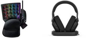 Razer Tartarus v2 Gaming Keypad: Mecha-Membrane Key Switches - 32 Programmable Keys - Customizable Chroma RGB Lighting - Programmable Macros - Classic Black Fractal Design Scape Dark RGB Wireless Gaming Headset w/ Immersive Audio, USB Dongl