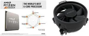 AMD Ryzen 5 5600X 6-core, 12-Thread Unlocked Desktop Processor - Tray Version (No Cooler) AMD Wraith Stealth Socket AM4 4-Pin Connector CPU Cooler with Aluminum Heatsink & 3.93-Inch Fan (Slim)
