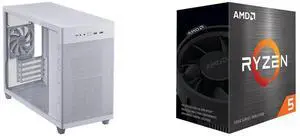 Computer Case CPU Combo -  ASUS AP201 ASUS PRIME CASE TG WHITE Bundle with  AMD 100-100000457BOX