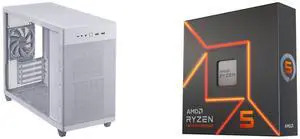 Computer Case CPU Combo -  ASUS AP201 ASUS PRIME CASE TG WHITE Bundle with  AMD 100-100000593WOF