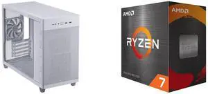 Computer Case CPU Combo - ASUS AP201 ASUS PRIME CASE TG WHITE Bundle with AMD 100-100001582BOX Computer Case CPU Combo - ASUS AP201 ASUS PRIME CASE TG WHITE Bundle with AMD 100-100001582BOX