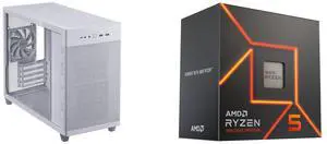 Computer Case CPU Combo -  ASUS AP201 ASUS PRIME CASE TG WHITE Bundle with  AMD 100-100001015BOX