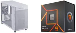 Computer Case CPU Combo -  ASUS AP201 ASUS PRIME CASE TG WHITE Bundle with  AMD 100-100000589WOF