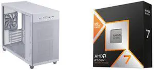 Computer Case CPU Combo -  ASUS AP201 ASUS PRIME CASE TG WHITE Bundle with  AMD 100-100001084WOF