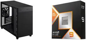 Computer Case CPU Combo -  ASUS AP201 ASUS PRIME CASE TG BLACK Bundle with  AMD 100-100000719WOF