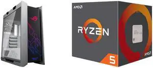 Computer Case CPU Combo -  ASUS GX601 ROG STRIX HELIOS CASE/WT/AL/WITH HANDLE Bundle with  AMD 100-100000644BOX