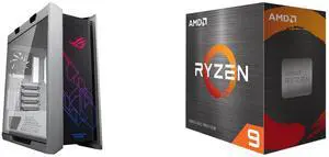 Computer Case CPU Combo -  ASUS GX601 ROG STRIX HELIOS CASE/WT/AL/WITH HANDLE Bundle with  AMD 100-100001581WOF