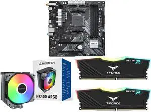 Motherboard CPU Cooler Memory Combo - ASRock B450M/AC R2.0 Bundle with Montech NX400 ARGB (B) and Team Group TF3D416G3200HC16FDC0 Motherboard CPU Cooler Memory Combo - ASRock B450M/AC R2.0 Bundle with Montech NX400 ARGB (B) and Team Group TF3D416G3200HC16FDC0