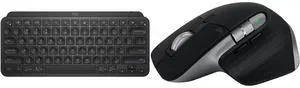 Logitech MX Keys Mini Minimalist Wireless Illuminated Keyboard, Compact, Bluetooth, Backlit, USB-C, Compatible with Apple macOS, iOS, Windows, Linux, Android, Metal Build - BLACK Logitech MX Master 3S for Mac Wireless Bluetooth Mouse, Ultra
