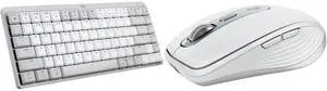 Logitech MX Mechanical Mini for Mac Wireless Illuminated Keyboard, Low-Profile Performance Switches, Tactile Quiet Keys, Backlit, Bluetooth, USB-C, Apple, iPad Logitech MX Anywhere 3S Compact Wireless Mouse, Fast Scrolling, 8K DPI Any-Surfa