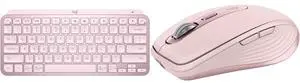 Logitech MX Keys Mini Minimalist Wireless Illuminated Keyboard, Compact, Bluetooth, Backlit, USB-C, Compatible with Apple macOS, iOS, Windows, Linux, Android, Metal Build - Rose Logitech MX Anywhere 3S Compact Wireless Mouse, Fast Scrolling